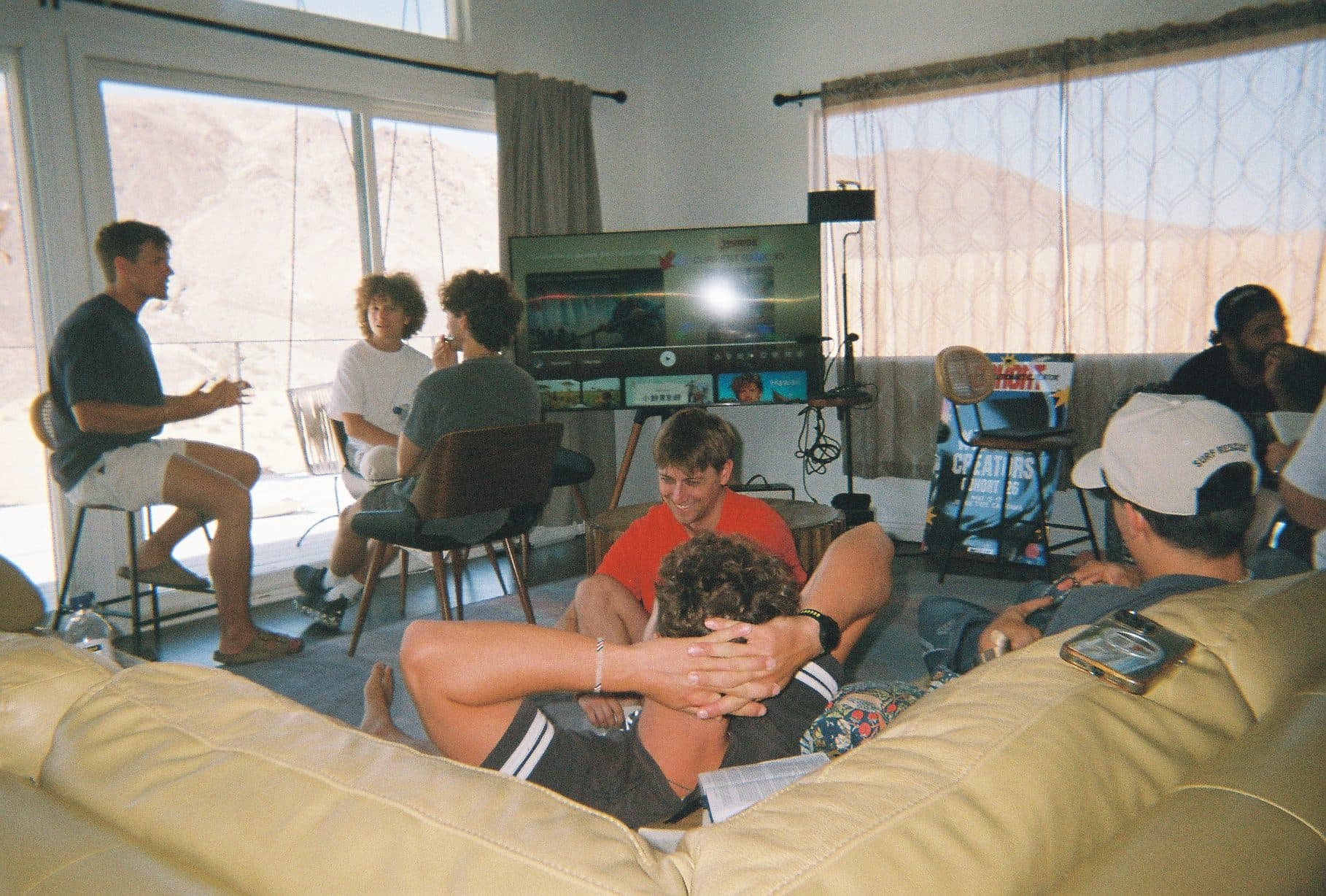 A teaching session in the living room