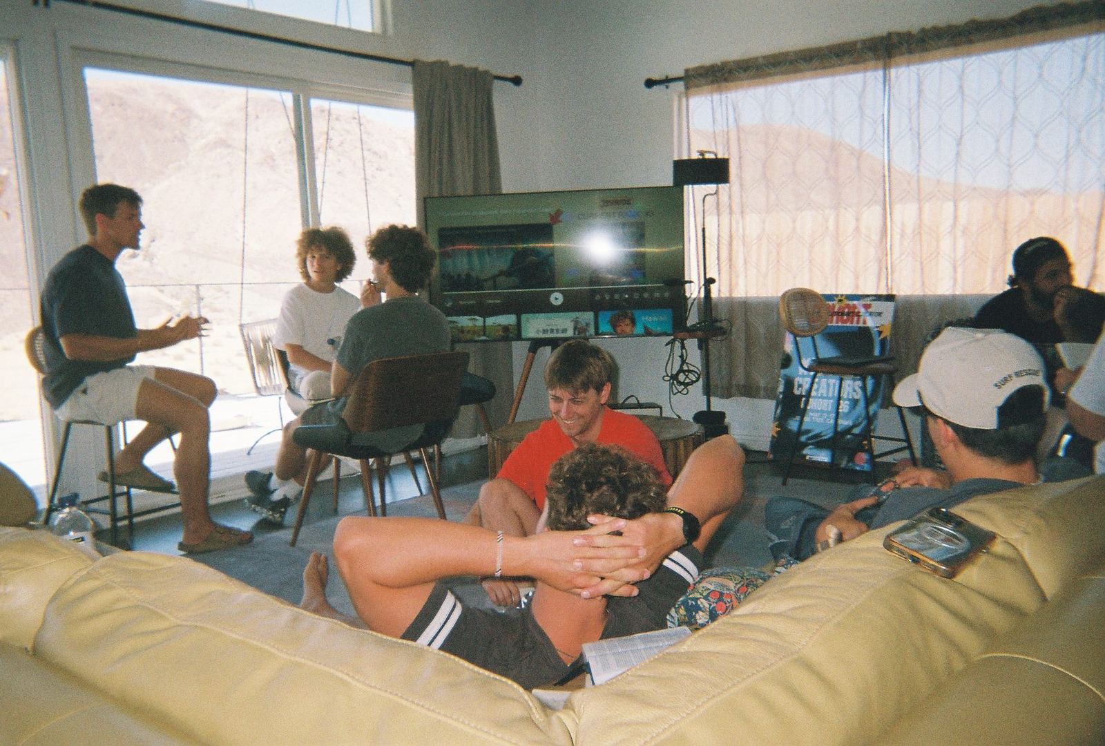 A teaching session in the living room